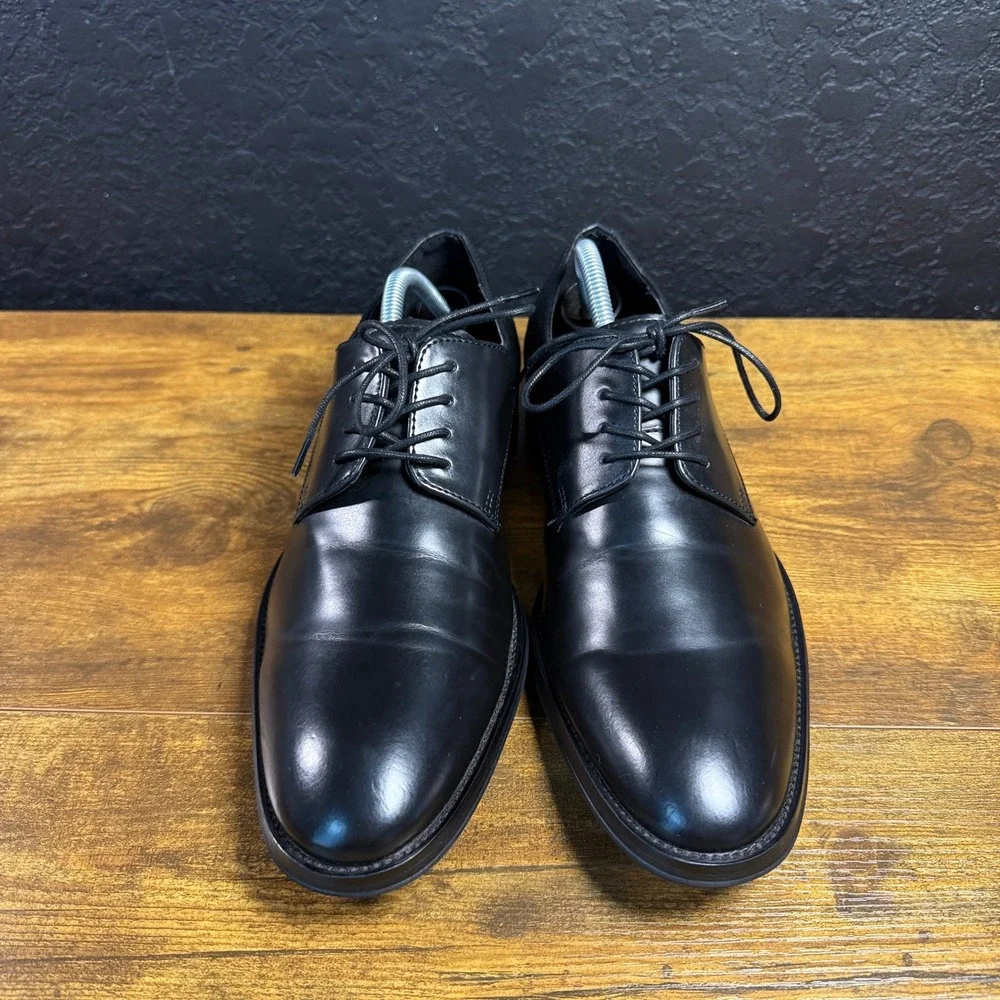 Kenneth Cole New York Design 111561 Black Leather Derby Shoes Mens Size 9.5